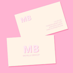 Carte De Visite Monogramme initial moderne simple