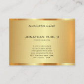 Carte De Visite Monogramme initial personnalisé Élégant Faux Gold (Dos)