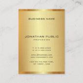 Carte De Visite Monogramme initial personnalisé Élégant Faux Gold (Dos)