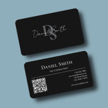 Monogramme Initial Professionnel Code QR Noir Simp