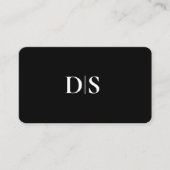 Carte De Visite Monogramme Initial Simple Moderne Noir et Blanc (Devant)