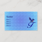 Carte De Visite Monogramme Initial T Élégant Bluebird (Devant)
