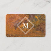 Carte De Visite Monogramme Initial Texture Métallique Terracotta R (Devant)