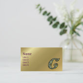 Carte De Visite Monogramme Initiale C Fleurs Artistiques de Margue (Debout devant)