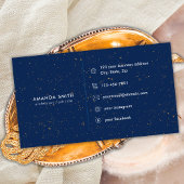Carte De Visite Monogramme initiale lettre A en agate bleue diaman