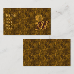 Carte De Visite Monogramme Initiale M Élégante Fleur de Pivoine en