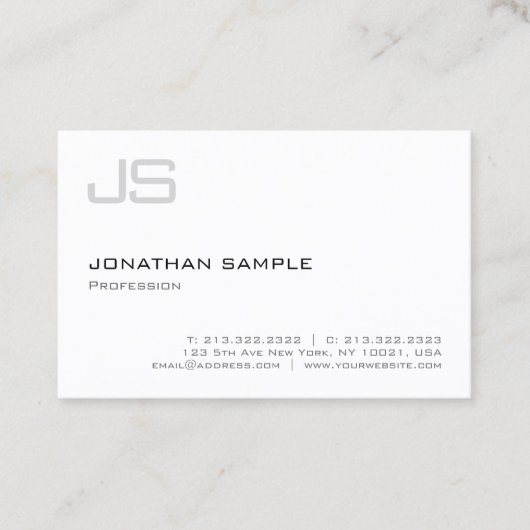 Carte De Visite Monogramme Initiale Simple Professionnel Moderne (Devant)