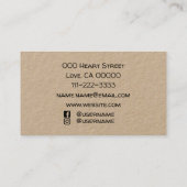 Carte De Visite Monogramme Initiales Brown Rustique Avec Les Média (Dos)