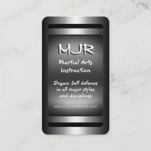 Carte De Visite Monogramme, Instruction des arts martiaux, aspect  (Devant)