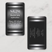 Carte De Visite Monogramme, Instruction des arts martiaux, aspect  (Devant / Derrière)