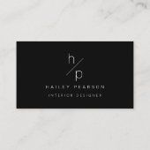 Carte De Visite Monogramme intemporel : Élégance moderne en noir (Dos)