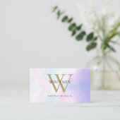 Carte De Visite Monogramme Iridescente moderne professionnel (Debout devant)