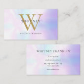 Carte De Visite Monogramme Iridescente moderne professionnel (Devant / Derrière)