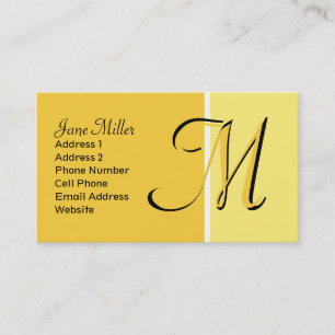 Carte De Visite monogramme jaune