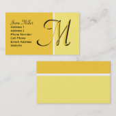 Carte De Visite monogramme jaune (Devant / Derrière)