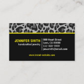 Carte De Visite Monogramme jaune Empreinte de léopard classique Ro (Dos)