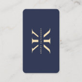 Carte De Visite Monogramme K Logo Professionnel bleu foncé (Devant)