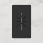 Carte De Visite Monogramme K Noir Professionnel (Devant)