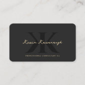 Carte De Visite Monogramme K Professional Black Gold (Devant)