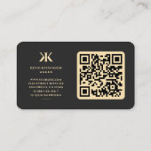 Carte De Visite Monogramme K Professional Black Gold (Dos)