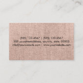 Carte De Visite Monogramme Khaki Elegant Canvas (Dos)