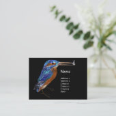Carte De Visite MONOGRAMME KINGFISHER, Bleu électrique, Noir (Debout devant)