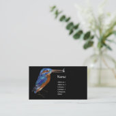 Carte De Visite MONOGRAMME KINGFISHER, Bleu électrique, Noir (Debout devant)