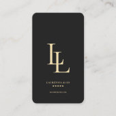 Carte De Visite Monogramme L Elegant Logo de l'entreprise Black Go (Devant)
