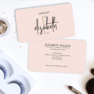 Carte De Visite Monogramme Lashes Beauté Esthétique