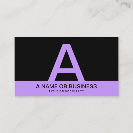 Carte De Visite monogramme LAVENDER gras (Devant)