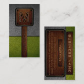 Carte De Visite Monogramme Leather Look #8 (Devant / Derrière)