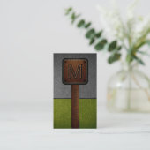Carte De Visite Monogramme Leather Look #8 (Debout devant)