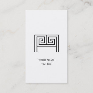 CARTE DE VISITE MONOGRAMME LETTRE GRECQUE M BLANC