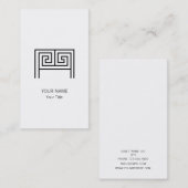 CARTE DE VISITE MONOGRAMME LETTRE GRECQUE M BLANC (Devant / Derrière)