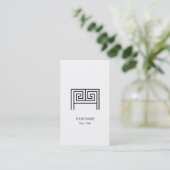 CARTE DE VISITE MONOGRAMME LETTRE GRECQUE M BLANC (Debout devant)
