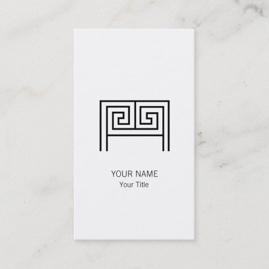 CARTE DE VISITE MONOGRAMME LETTRE GRECQUE M BLANC (Devant)