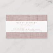 Carte De Visite Monogramme Linge Linge Texture Simple Moderne (Dos)