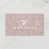 Carte De Visite Monogramme Linge Linge Texture Simple Moderne (Devant)