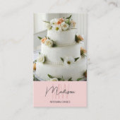 Carte De Visite Monogramme Logo Boulangerie Gâteau rose (Devant)