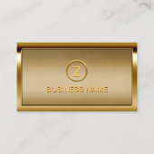 Carte De Visite Monogramme Logo Gold Frame Bronze moderne (Devant)
