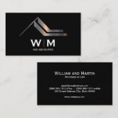 Carte De Visite Monogramme | Logo immobilier métallurgique moderne (Devant / Derrière)