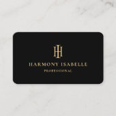 Carte De Visite Monogramme Logo Professionnel Élégant Black Law Fi (Devant)