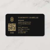 Carte De Visite Monogramme Logo Professionnel Élégant Black Law Fi (Dos)