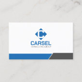 Carte De Visite Monogramme logo professionnel gris bleu (Devant)