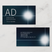 Carte De Visite Monogramme lumineux bleu foncé (Devant / Derrière)