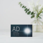 Carte De Visite Monogramme lumineux bleu foncé (Debout devant)