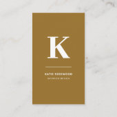 Carte De Visite Monogramme Luxe minimal Élégant Or (Dos)