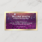 Carte De Visite Monogramme | Magenta Bokeh | CODE QR (Dos)