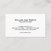 Carte De Visite Monogramme | Maison de portefeuille (Dos)