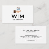 Carte De Visite Monogramme | Maison de portefeuille (Devant / Derrière)